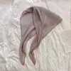 Bufanda de seda versátil de color liso arrugado para primavera y verano, para mujer, diadema elegante, pañuelo de cuello elegante, accesorio para bolso, protector de cuello, pañuelo pequeño plisado