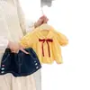 Conjunto Nuevo de Verano 2026 para Bebé Niña Estilo Coreano con Camisa de Muñeca con Lazo y Shorts de Mezclilla Conjunto de Dos Piezas Moderno