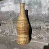 Cesta de Bambu Antiga Item Antigo Nostálgico Cesta de Transporte Cesta Tecida de Bambu Cesta de Costas Chapéu Cônico Rural Anos 80 Decoração Retro Ornamento
