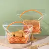 Bolsa de Pan con Cremallera y Lazo Rojo de Año Nuevo, Panadería Horneada, Tostada, Turrón, Galletas, Merienda, Bolso, Bolsa de Navidad