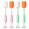 Cepillo para Tazas con Esponja Desmontable y Mango Largo Hogareño Cepillo de Limpieza Tres en Uno Reemplazable Colgante Cepillo Limpiador de Biberones Cepillo