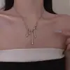 Collar Retro de Doble Capa Coreano y Japonés para Mujer, Cadena Versátil para Clavícula con Artesanía de Plata Tailandesa y Colgante de Corazón