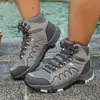 Novos sapatos para atividades ao ar livre para casais, botas de caminhada de corte médio, sapatos de trekking, sapatos atléticos, sapatos unissex respiráveis, sapatos leves para trilhas transfronteiriças