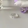 Anel de Flor de Cerejeira Japonesa em Prata de Lei S925 para Mulheres, Design Aberto Ajustável, Item Versátil de Luxo de Alto Padrão de Nicho, Novo Tendência
