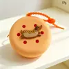 Bolsa de Agujero de Silicona con Dibujo Animado Spot, Mini Billetera para Monedas, Bolsa DIY para Cosméticos, Bolsa para Auriculares, Colgante para Llavero, Regalo