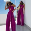 Mono de verano europeo y americano 2026 con cuello halter, diseño hueco, pantalones de pierna ancha fluidos de cintura alta, ropa de mujer estilo resort, exclusivamente para ventas transfronterizas