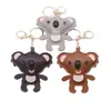 Bolsa con colgante de llavero de koala de peluche de cuero lindo, regalo para mejores amigos, accesorio de mochila y bolso escolar de nicho