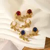 Pendientes de acero inoxidable de moda con temperamento retro vintage medieval joyería de lujo de nicho alta gama fábrica de joyas