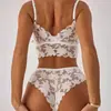 Conjunto de Sutiã de Renda Russa para Mulheres, Camisola Sexy Sem Aro, Lindo Design nas Costas, Conjunto de Lingerie Push-Up para Seios Pequenos