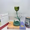 Luminária de Mesa Estilo Pastoral Francês Transfronteiriça Luz de Cabeceira para Quarto Luminária Decorativa de Flor Verde Retrô Lâmpada de Atmosfera de Alto Padrão