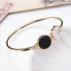 Pulsera turquesa abierta de triángulo de mármol de venta caliente de AliExpress 2017 moda pulsera de aleación personalizada al por mayor