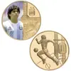 Estrela do futebol Rei Maradona moeda comemorativa ouro banhado a ouro distintivo de fundição coleção medalha Memorial