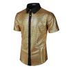 Camisa Formal da Moda Camisa de Botão com Lantejoulas Exportação Transfronteiriça Festa Disco Anos 70 Fantasia Cosplay