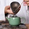 Longquan celadón mineral en bruto hecho a mano tetera de cuchillo saltarín cerámica té olla individual juego de té kung fu chino hogar alta gama mayoreo