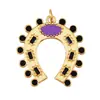 R13 Accesorios para Joyería DIY Mitad Chapado en Oro Plata 925 Microincrustaciones Estilo Europeo y Americano Colgante Collar Media Luna Cuerno Grande