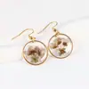 Venta Caliente en Amazon Pendientes Creativos de Flores Secas Frescas Explosiones Transfronterizas Pendientes de Flores Eternas Joyería Dulce para Orejas