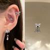 Exquisitos Pendientes de Mariposa con Diamantes, Pendientes Sencillos de Mariposa, Pendientes Delicados de Espalda Plana, Pinzas para Orejas de Moda Niche, Hebillas para Orejas