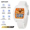 Reloj Juvenil Sanda Doble Zona Horaria Luminoso Multifuncional Unisex Electrónico Moda Tendencia Cronógrafo