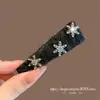 Pinza para el Cabello de Dos Tonos con Copos de Nieve Peludos y Pedrería de Dongdaemun, Corea, para Mujer, Pinza para Flequillo y Mechones, Elegante Accesorio para el Cabello