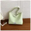 Moda Primavera 2026 Estilo Nicho de Moda Lazo Lunares Bolso de Lona Gran Capacidad Hombro Único de Mano Tote para Mujeres