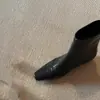 Primeiro Encontro Jifang Head Botas Simples e Finas para Mulheres, Estilo Francês, Delicadas, com Zíper nas Costas, Botas de Inverno de Tricô para Tornozelo
