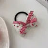Estilo Coreano Dulce Femenino Flor de Cerezo Fruncido Coletero Lazo para el Cabello Estilo Bosque Cuadrado Coletero Diadema Cola de Caballo Baja Flor para el Cabello Accesorios para el Cabello