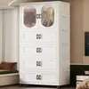 Armario infantil para uso doméstico, armario de almacenamiento de ropa y ropa de cama, no requiere instalación, pequeño armario para bebé, armario de almacenamiento de plástico simple para el dormitorio
