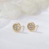 Brincos pequenos para furo de orelha estilo japonês e coreano S925 prata banhado a cobre ouro 14k real brincos de borboleta com zircônia para mulheres atacado