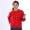 Chaqueta Cardigan de Punto Gris para Mujer 2025 Manga Larga Top Lana Fina Artístico Suave Estilo Corto Simple Versátil
