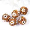 Criativo Novo Flor de Ameixa Totalmente Diamantada Argila Cerâmica Macia Shambhala Bola de Diamante Contas com Furo Reto Acessórios de Corrente para Bolsa de Celular DIY Chaveiro