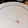 Collar con Colgante de Piña de Resina Cadena de Acero de Titanio Estilo Coreano Dulce Fresco Simple Versátil Cadena para Suéter Joyería de Temperamento Personalizada