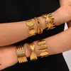 Pulseira de Aço Inoxidável Estilo Ins Europeu e Americano Banhada a Ouro 18K Pulseira Aberta Sem Desbotamento Pulseira de Aço Titânio Pulseira de Alta Qualidade Feminina