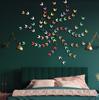 Borboleta de Papel Perolado Recortada Estéreo 3D Decoração de Casamento Feriado Adesivos Quarto Sala de Estar Adesivos de Parede Criativos DIY