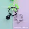 Chaveiro Colorido de Acrílico Transparente com Argola de Estrela Sino Fofo Miçanga DIY para Mochila Chaveiro