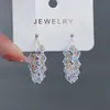 Pendientes Exquisitos de Cristal de Zirconia Brillantes Estilo Coreano para Mujer, Lujo Accesible Pendientes de Nicho de Gama Alta en Forma de C, Pendientes, Pendientes Populares