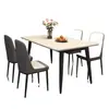 Juego de mesa y sillas de comedor de losa de roca, diseño minimalista moderno, ecológico, adecuado para apartamentos pequeños, mesa de comedor rectangular, entregado en tu puerta