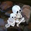 Adornos de Halloween para Nuevo Producto Transfronterizo Esqueleto de Resina Padre e Hijo Pescando Maceta de Flores para Jardín Exterior Decoraciones de Pabellón de Estanque