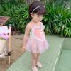 Roupa de Banho Infantil Meninas Coreia do Sul Maiô Bebê Férias Secagem Rápida Alça Princesa Fofo