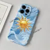 Fornecimento direto da fábrica, design popular transfronteiriço: capa de celular simples com padrão de sol e onda dourados, adequada para iPhone, capa de filme personalizada