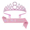 Set de Correa para el Hombro con Corona de Pedrería Personalizada Europea y Americana Decoración Fiesta de Primer Cumpleaños Aro para el Cabello de Aleación Cinturón de Etiqueta Venta al por Mayor