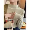 Suéter Básico de Gola Alta Feminino Outono/Inverno 2026 Novo Estilo Tricô Manga Longa