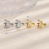 Brinco de caranguejo com cravação de diamantes, fivela criativa, personalidade, significado, brincos de pressão, comércio transfronteiriço, blogueiro, brincos circulares fofos