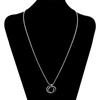 Los fabricantes de acero inoxidable suministran collar colgante Sansheng III con hebilla de anillo de diamantes neutral para hombres y mujeres, collar largo con cadena de suéter.