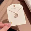Colar Guardião da Estrela e da Lua Luxo Leve Nicho Sentido de Alto Padrão Corrente para Clavícula Design de Nicho Sentido Doce Elegante Temperamento Colar