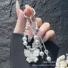 Colgante para Teléfono Estilo Coreano Mariposa de Goma Cadena de Perlas Llavero de Cristal de Nicho Creativo Colgante para Bolso Cadena para Teléfono