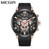 Reloj de pulsera MEGIR para hombre, nuevo, con correa de silicona, multifuncional, creativo, de moda, deportivo, venta al por mayor