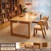 Escritorio de Madera Maciza Seleccionada para Sala de Estar, Mesa para Leer y Estudiar, Escritorio Doble para Uso Doméstico, Mesa Multifuncional, Estación de Trabajo