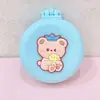 Peine plegable con espejo cosmético airbag peine redondo pequeño caricatura linda portátil cojín de aire peine masajeador de cabeza peine portátil de plástico