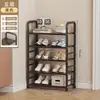 Zapatero de hierro para uso doméstico, zapatero totalmente metálico, zapatero de múltiples niveles para ahorrar espacio, zapatero resistente y duradero, fácil de montar