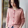 Cárdigan Abrigo de Lana Pura con Diseño de Botones de Corazón para Otoño e Invierno para Mujer Cuello Redondo Suave y Esponjoso Suéter que Reduce la Edad Tejido de Punto Holgado Ropa Exterior
